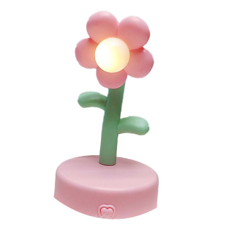 Table Lamp Cute Flower Night Light Portable Desk Lamp Decorative for Office Dorm Decor Pink - Image 3