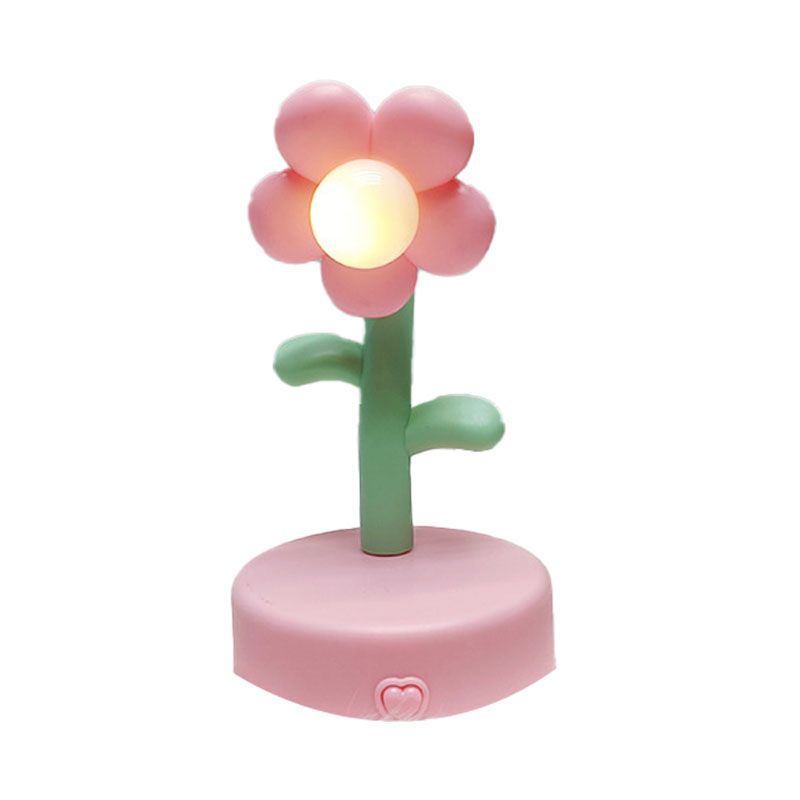 Table Lamp Cute Flower Night Light Portable Desk Lamp Decorative for Office Dorm Decor Pink - Image 4