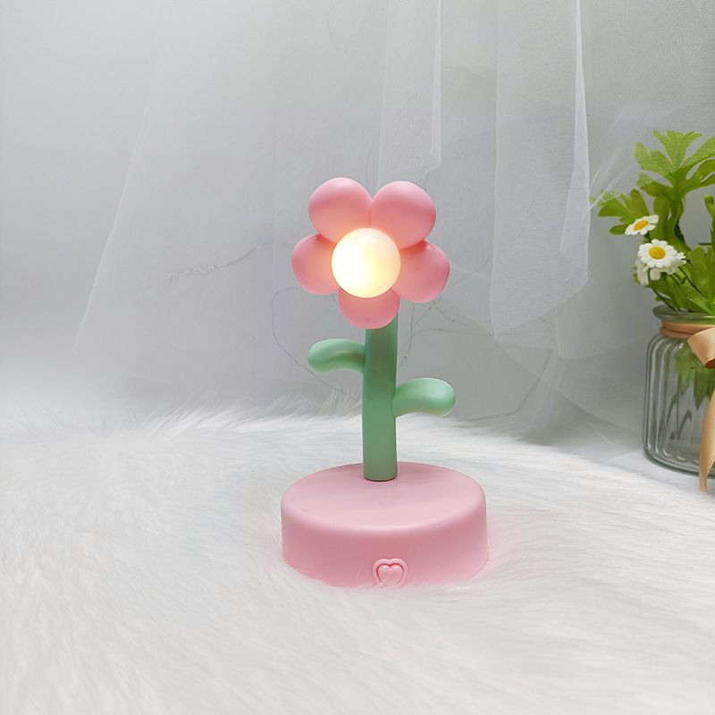 Table Lamp Cute Flower Night Light Portable Desk Lamp Decorative for Office Dorm Decor Pink - Image 5