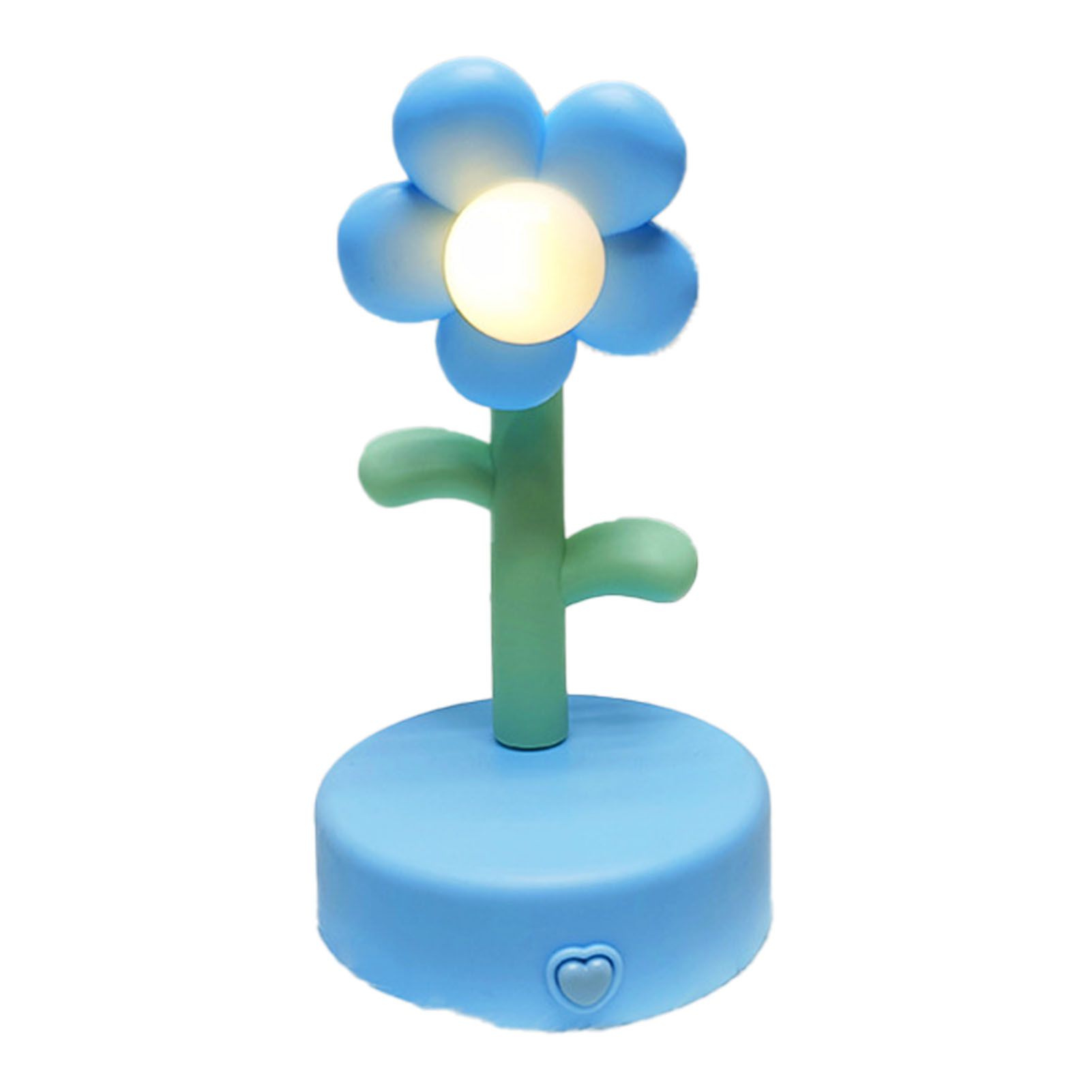 Table Lamp Cute Flower Night Light Portable Desk Lamp Decorative for Office Dorm Decor Blue - Image 1