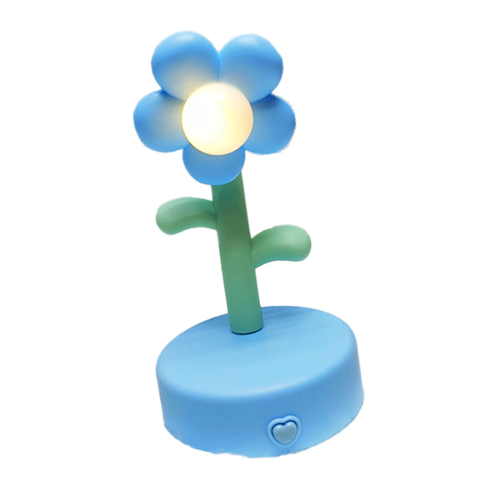 Table Lamp Cute Flower Night Light Portable Desk Lamp Decorative for Office Dorm Decor Blue - Image 2