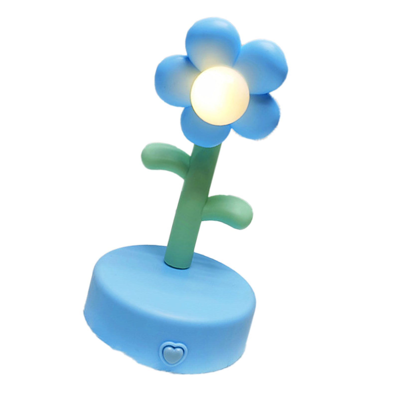 Table Lamp Cute Flower Night Light Portable Desk Lamp Decorative for Office Dorm Decor Blue - Image 3