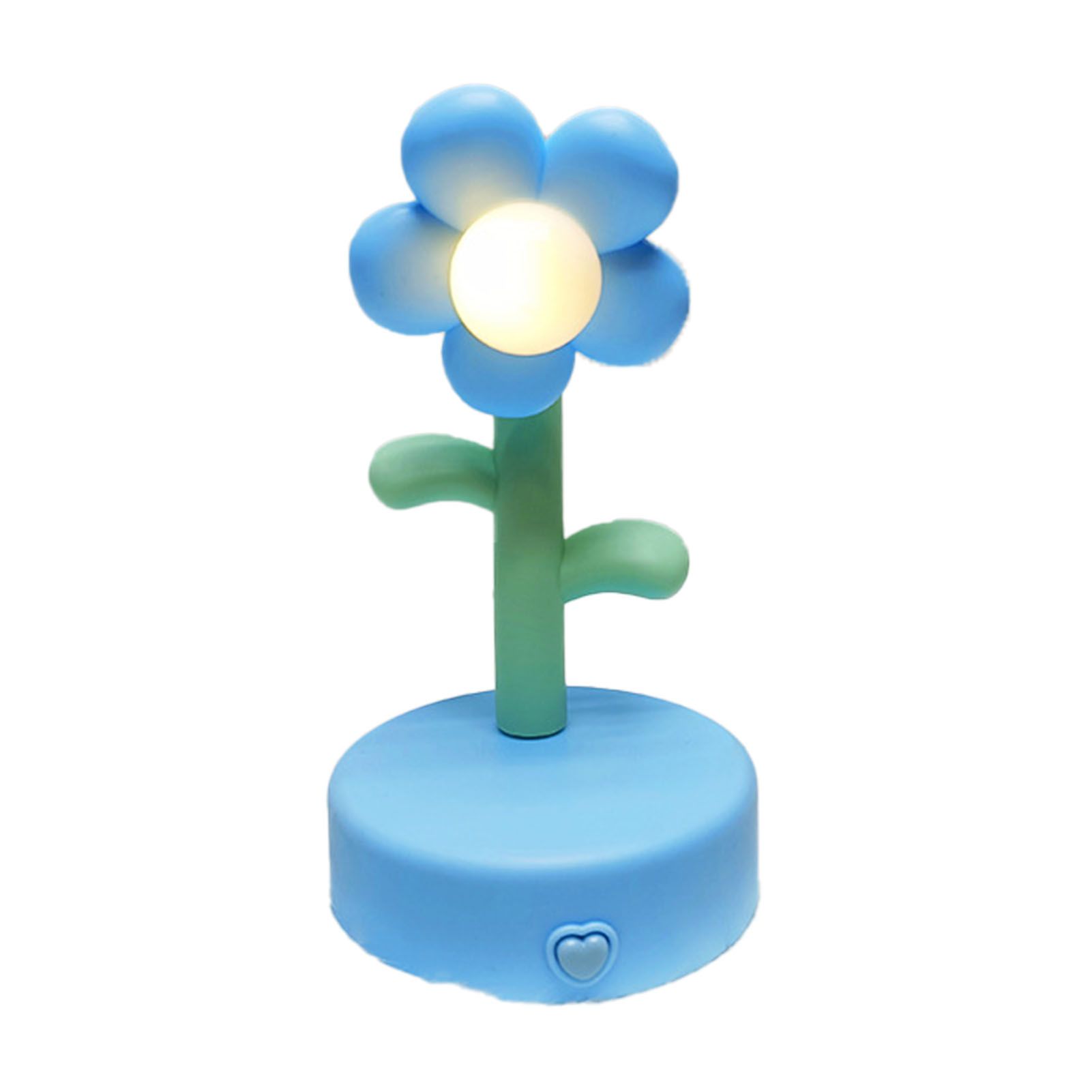 Table Lamp Cute Flower Night Light Portable Desk Lamp Decorative for Office Dorm Decor Blue - Image 4