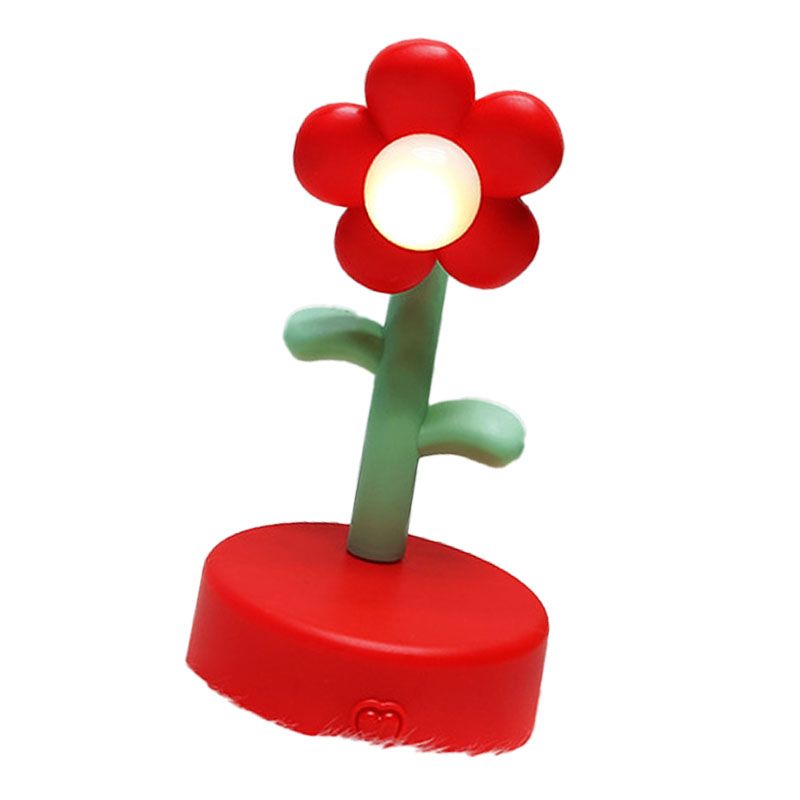 Table Lamp Cute Flower Night Light Portable Desk Lamp Decorative for Office Dorm Decor Red - Image 3