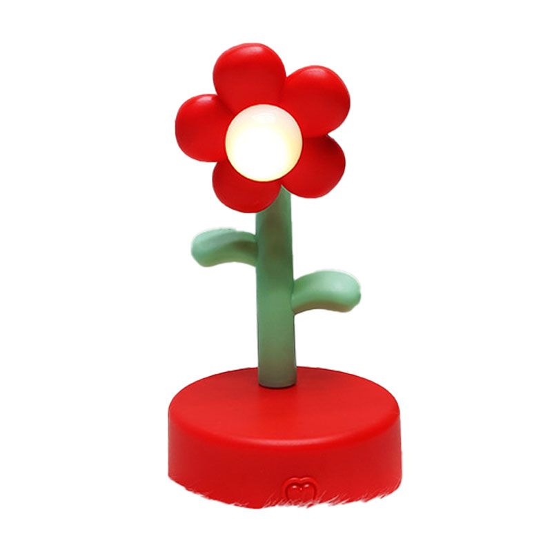 Table Lamp Cute Flower Night Light Portable Desk Lamp Decorative for Office Dorm Decor Red - Image 4