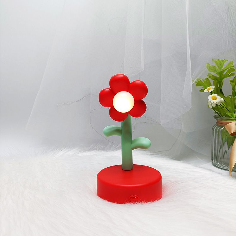 Table Lamp Cute Flower Night Light Portable Desk Lamp Decorative for Office Dorm Decor Red - Image 5