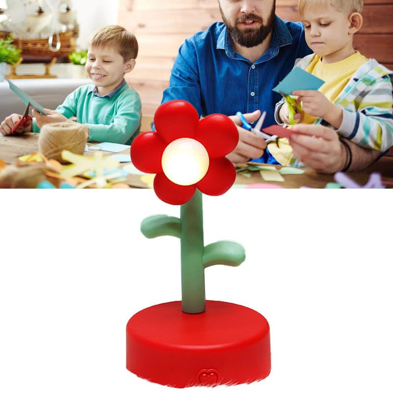 Table Lamp Cute Flower Night Light Portable Desk Lamp Decorative for Office Dorm Decor Red - Image 6