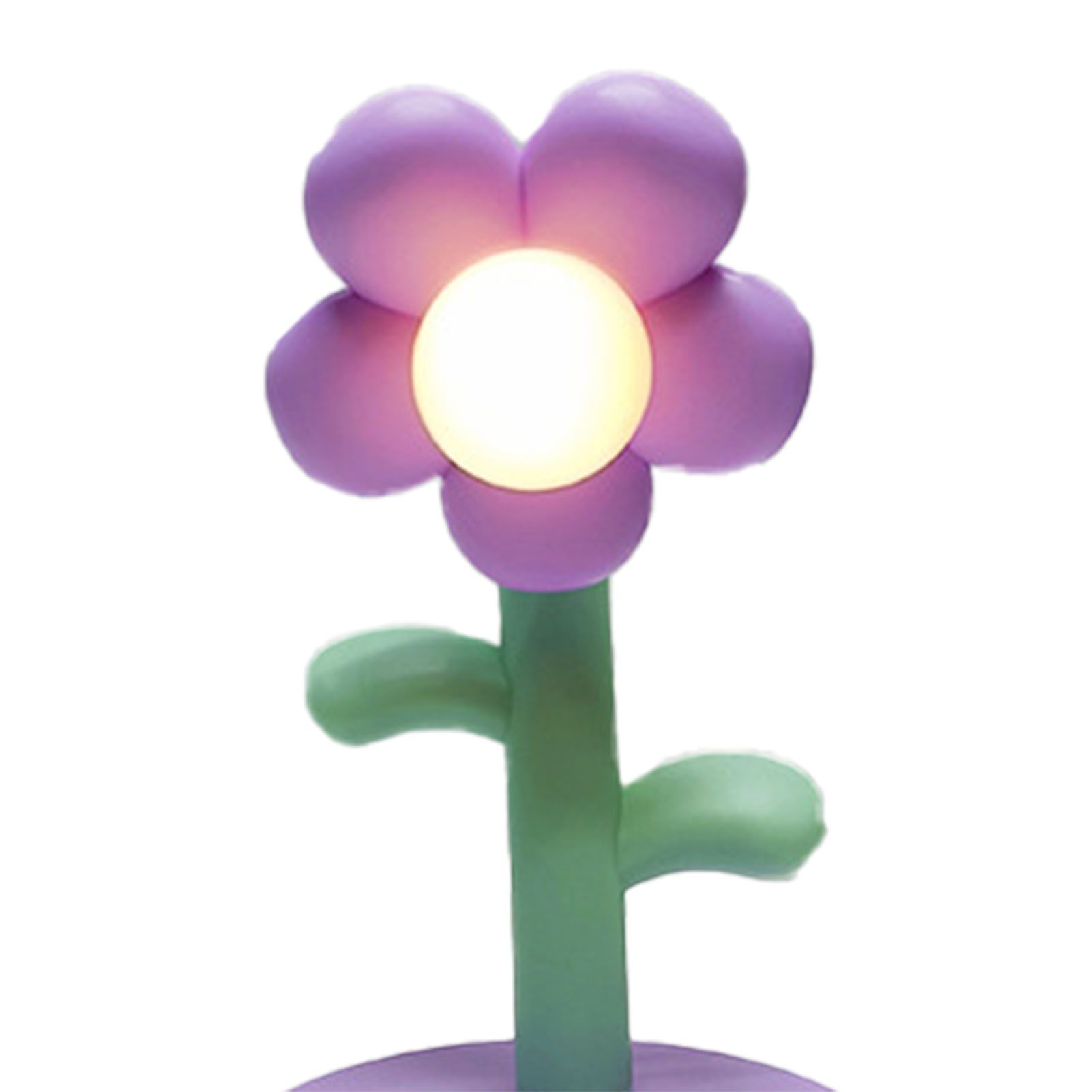 Table Lamp Cute Flower Night Light Portable Desk Lamp Decorative for Office Dorm Decor Purple - Image 7