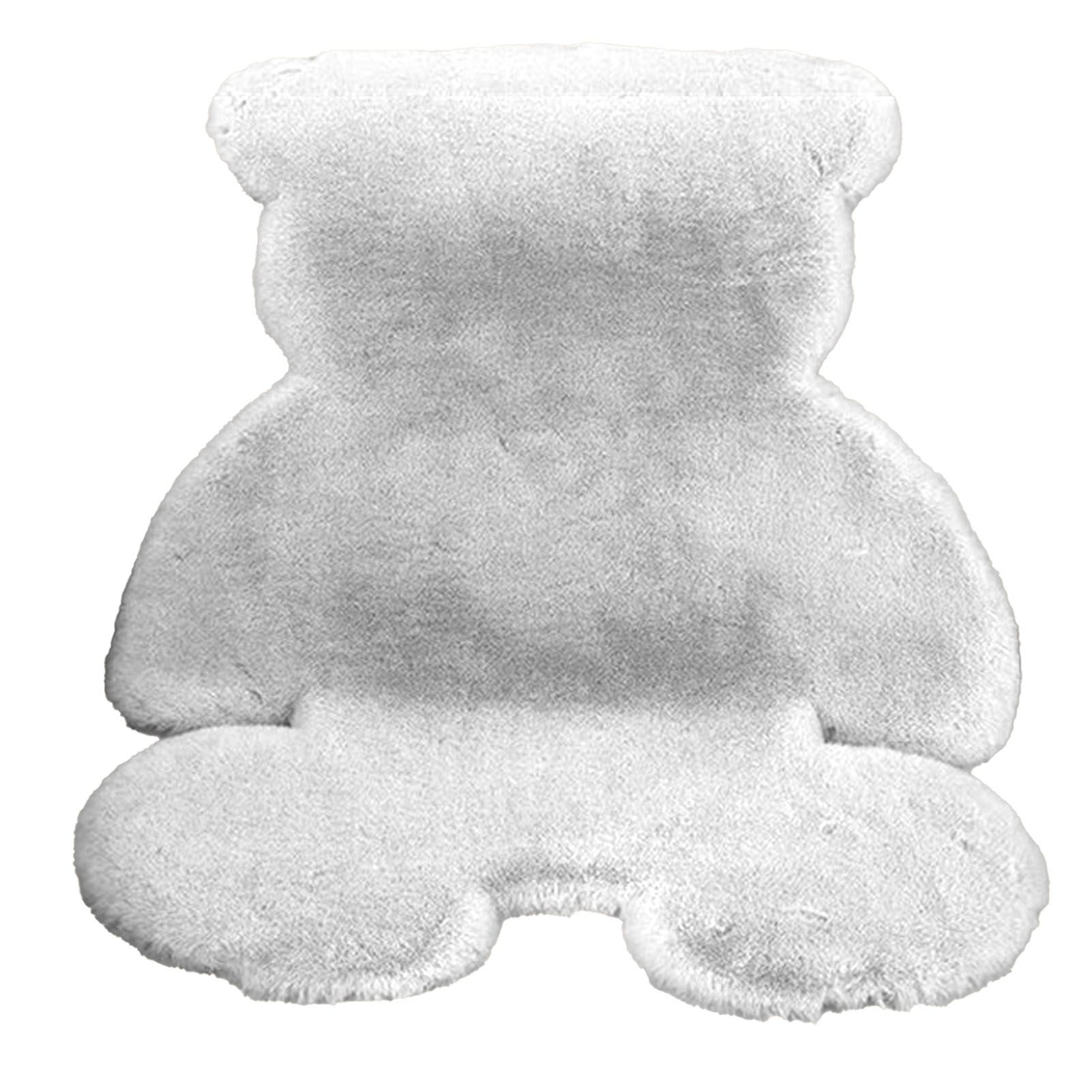 Cute Bedroom Rug Soft Bear Shaped Shaggy Floor Mat for Kids Teen Girls Room Floor Living Room White 45x60 - Image 1
