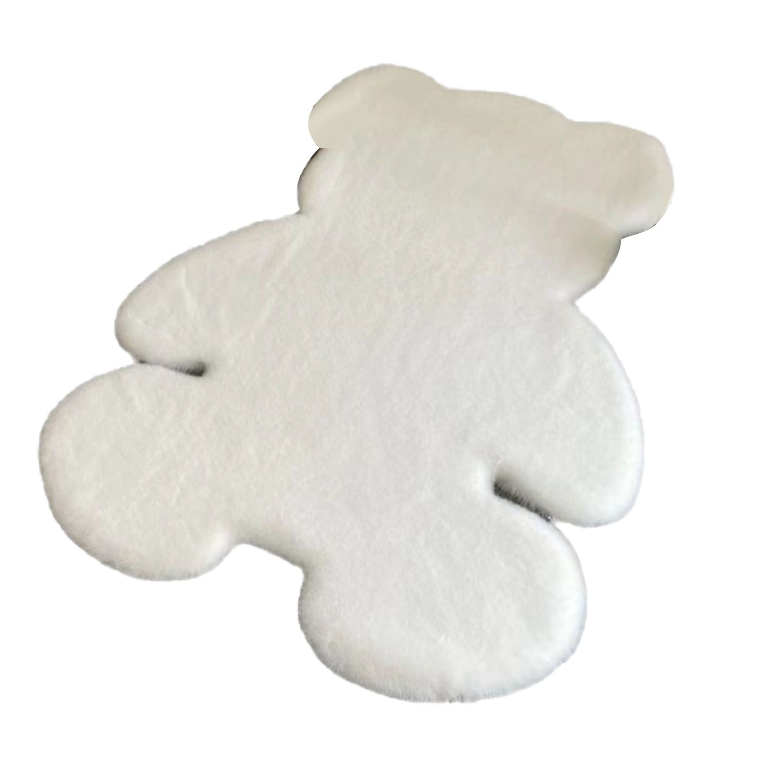 Cute Bedroom Rug Soft Bear Shaped Shaggy Floor Mat for Kids Teen Girls Room Floor Living Room White 45x60 - Image 2