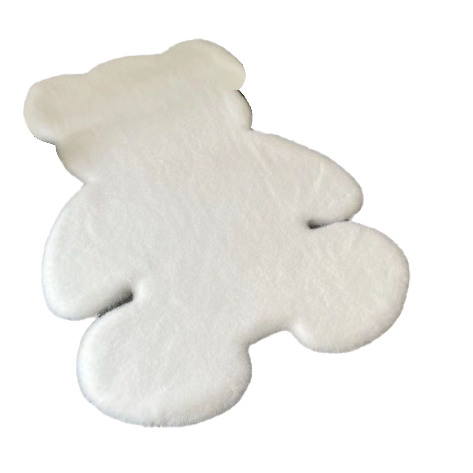 Cute Bedroom Rug Soft Bear Shaped Shaggy Floor Mat for Kids Teen Girls Room Floor Living Room White 45x60 - Image 3
