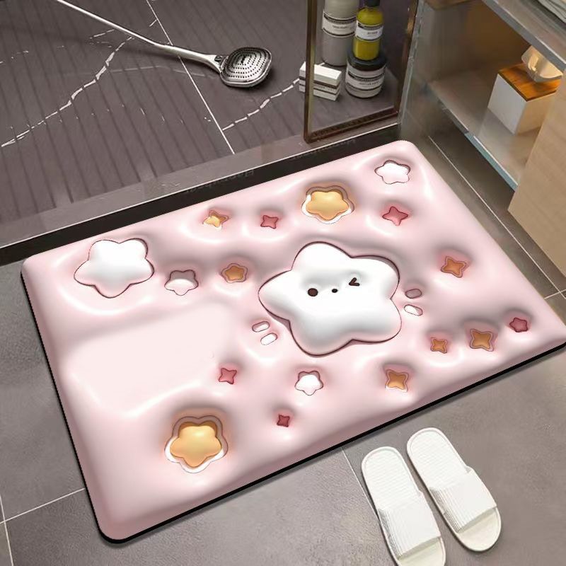 Diatomaceous Earth Floor Mat 3D Visual Water Absorbent Fast Drying Floor Mat for Bathroom H5 - Image 5