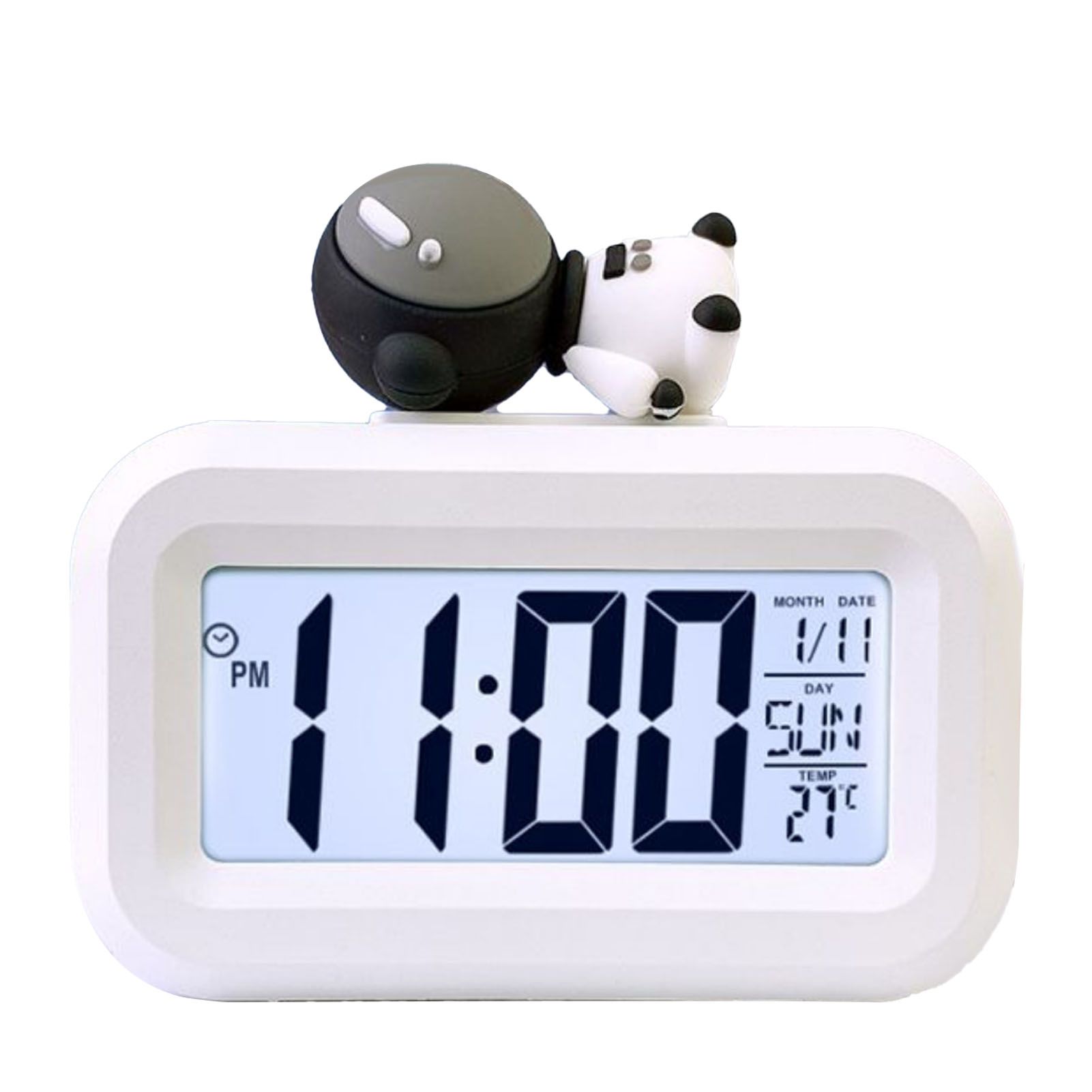 Electronic Clock Cute Cartoon LED Screen Desktop Electronic Alarm Data Time Calendar Temperature Clock Spaceman - Image 1