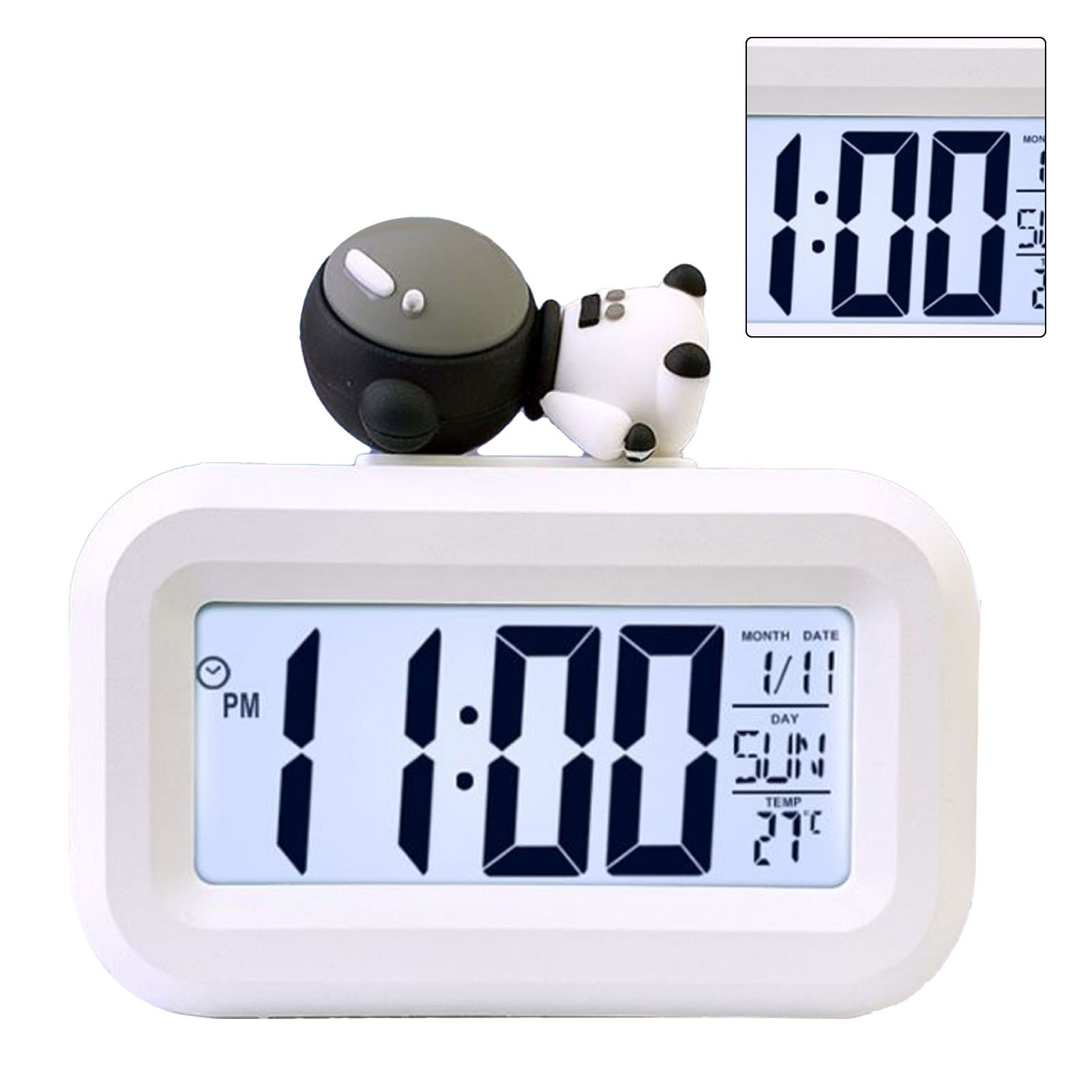 Electronic Clock Cute Cartoon LED Screen Desktop Electronic Alarm Data Time Calendar Temperature Clock Spaceman - Image 2