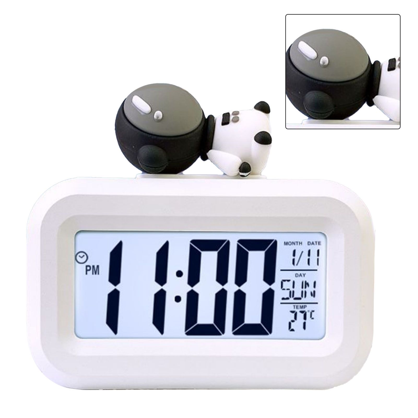 Electronic Clock Cute Cartoon LED Screen Desktop Electronic Alarm Data Time Calendar Temperature Clock Spaceman - Image 3