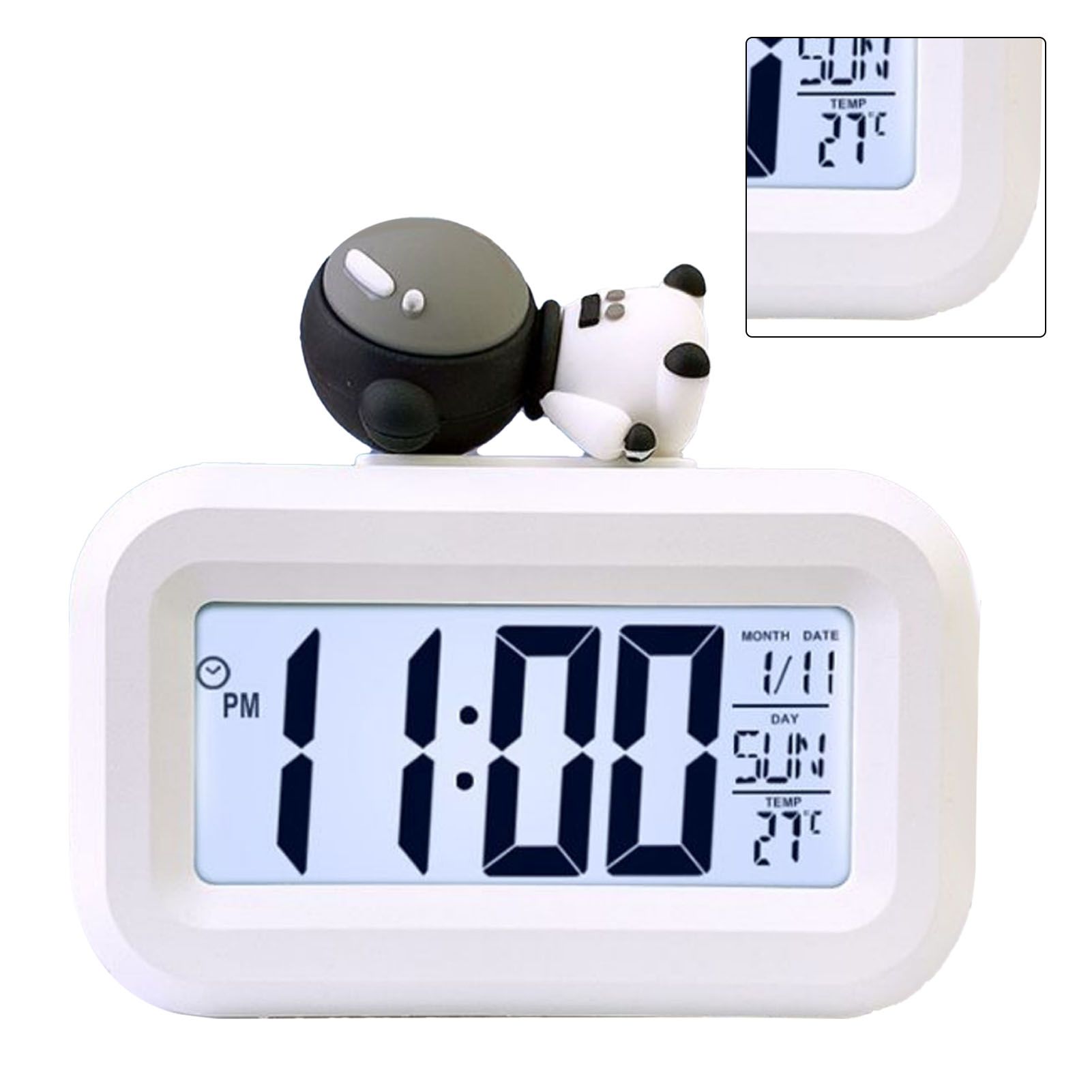 Electronic Clock Cute Cartoon LED Screen Desktop Electronic Alarm Data Time Calendar Temperature Clock Spaceman - Image 4