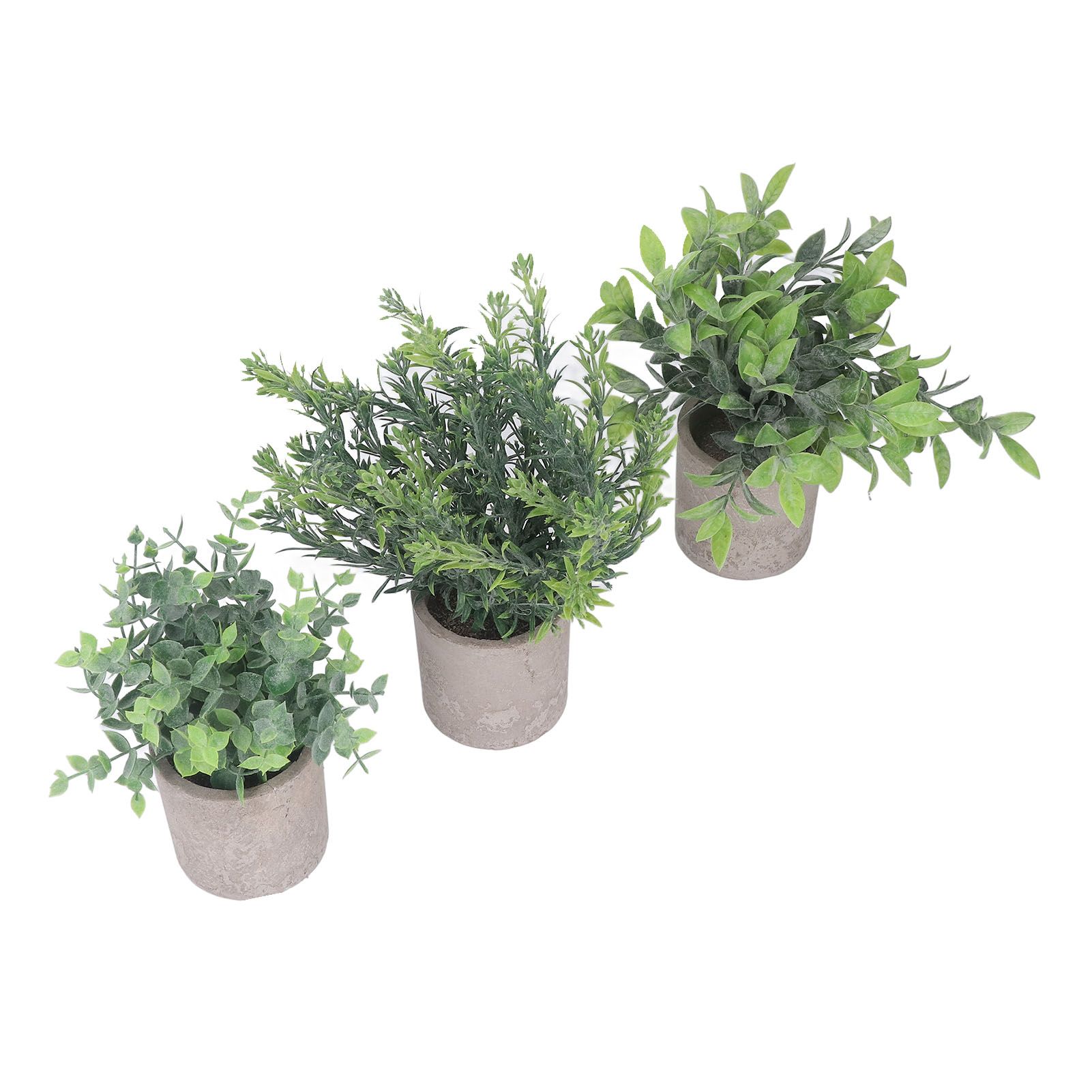 3 Pack Artificial Pot Plant Decorative Fake Faux Potted Eucalyptus Plants for Desktop Office - Image 2