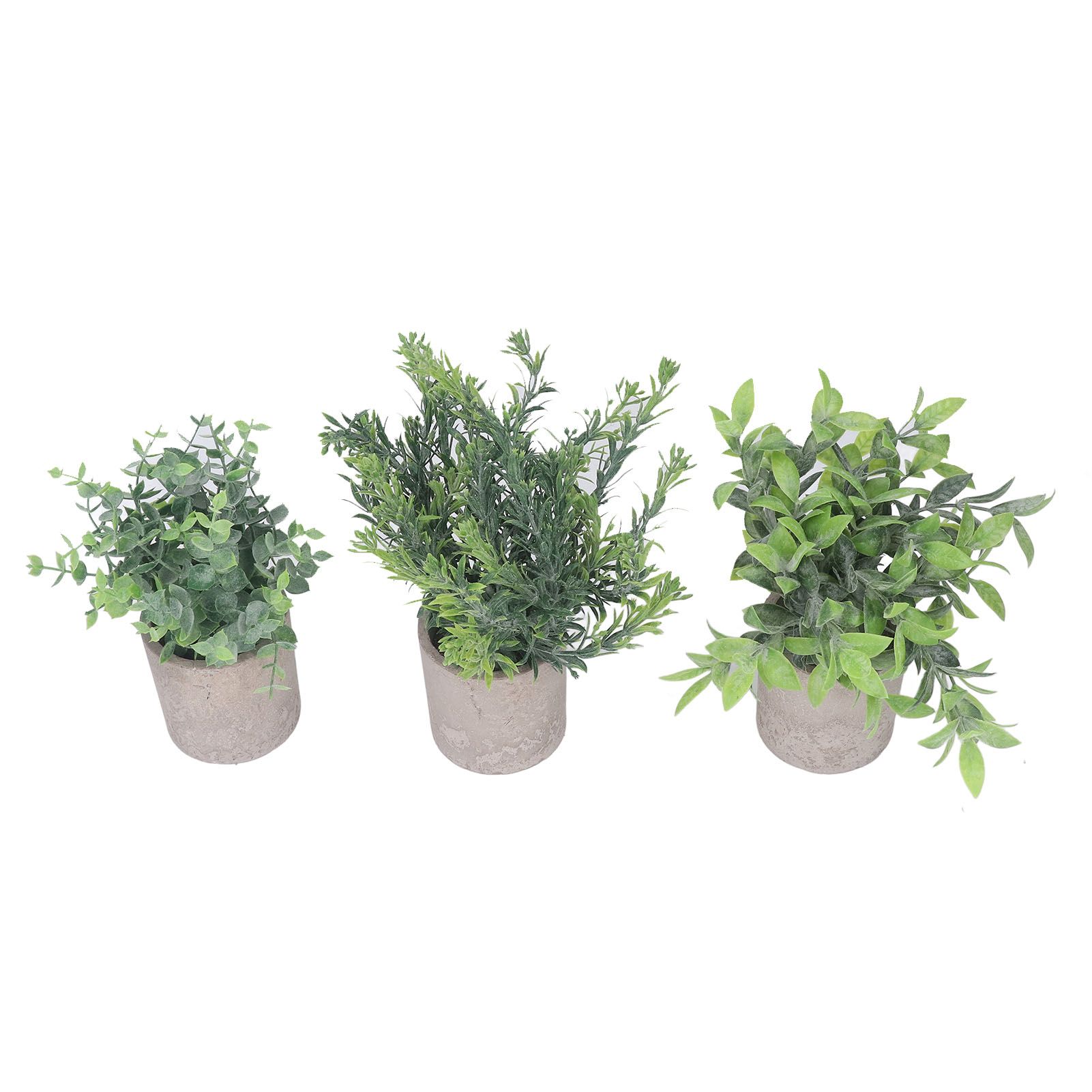 3 Pack Artificial Pot Plant Decorative Fake Faux Potted Eucalyptus Plants for Desktop Office - Image 3