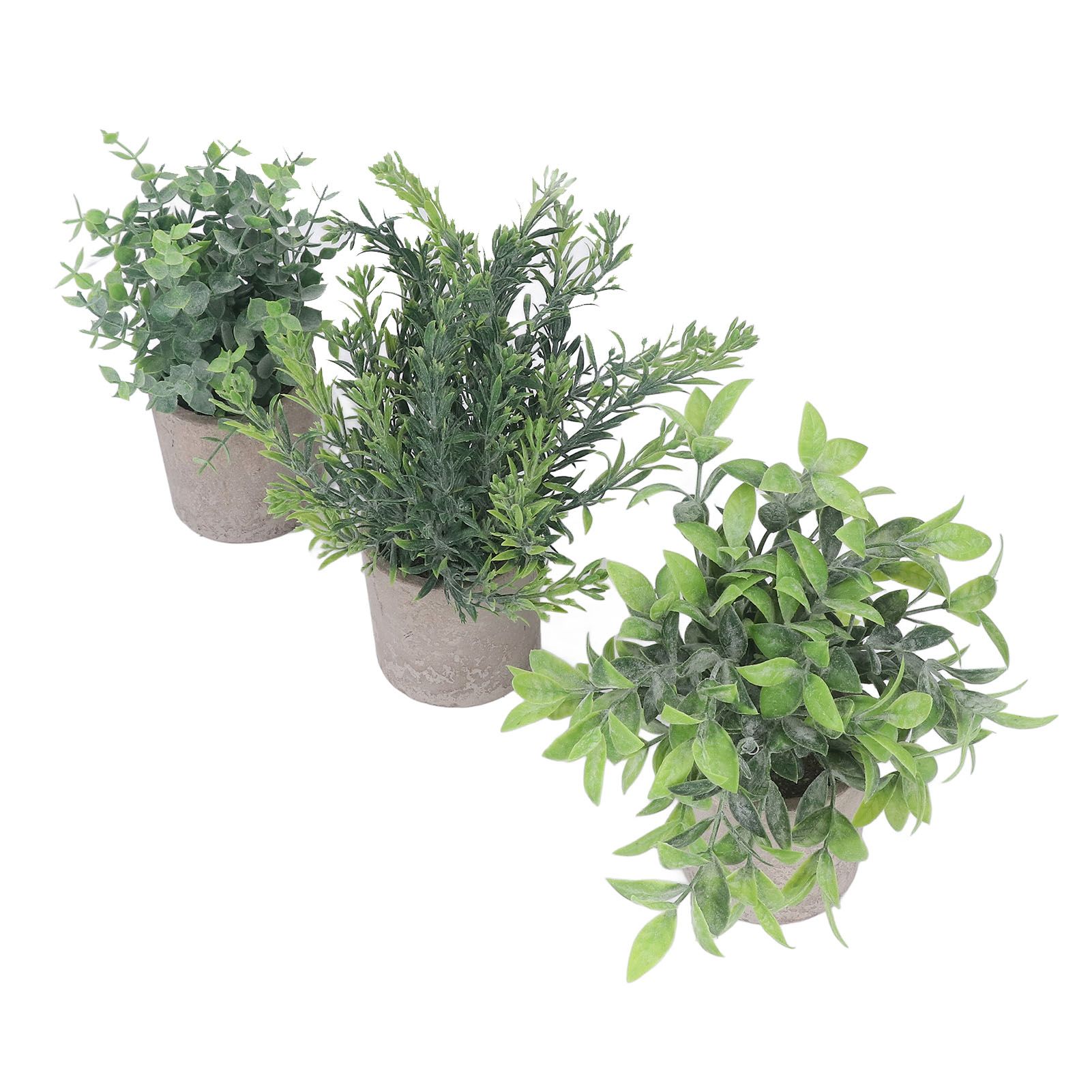 3 Pack Artificial Pot Plant Decorative Fake Faux Potted Eucalyptus Plants for Desktop Office - Image 4
