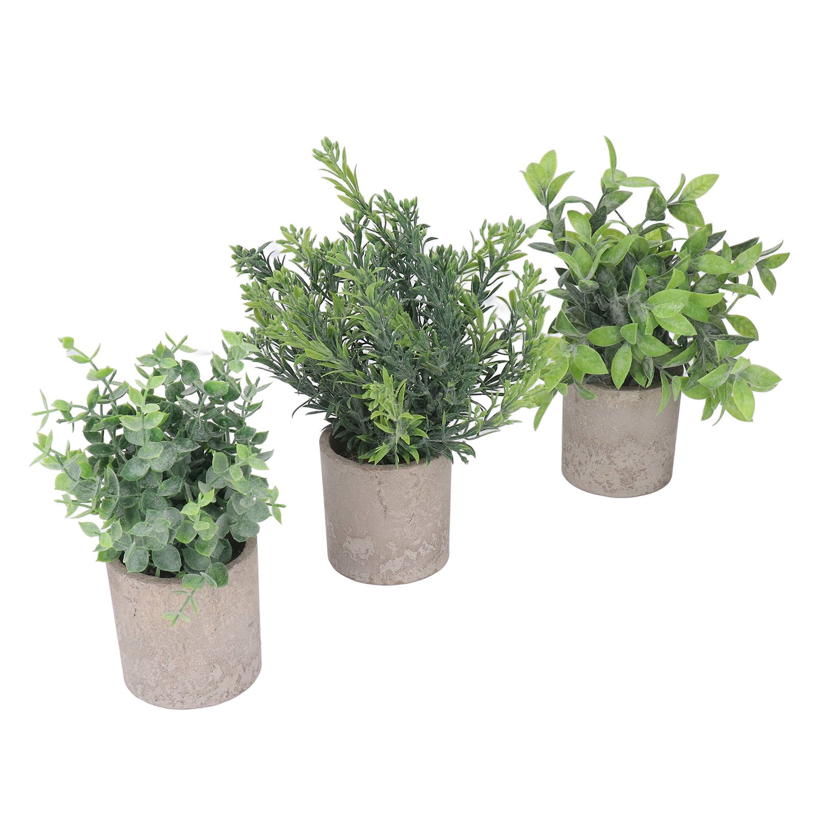3 Pack Artificial Pot Plant Decorative Fake Faux Potted Eucalyptus Plants for Desktop Office - Image 6