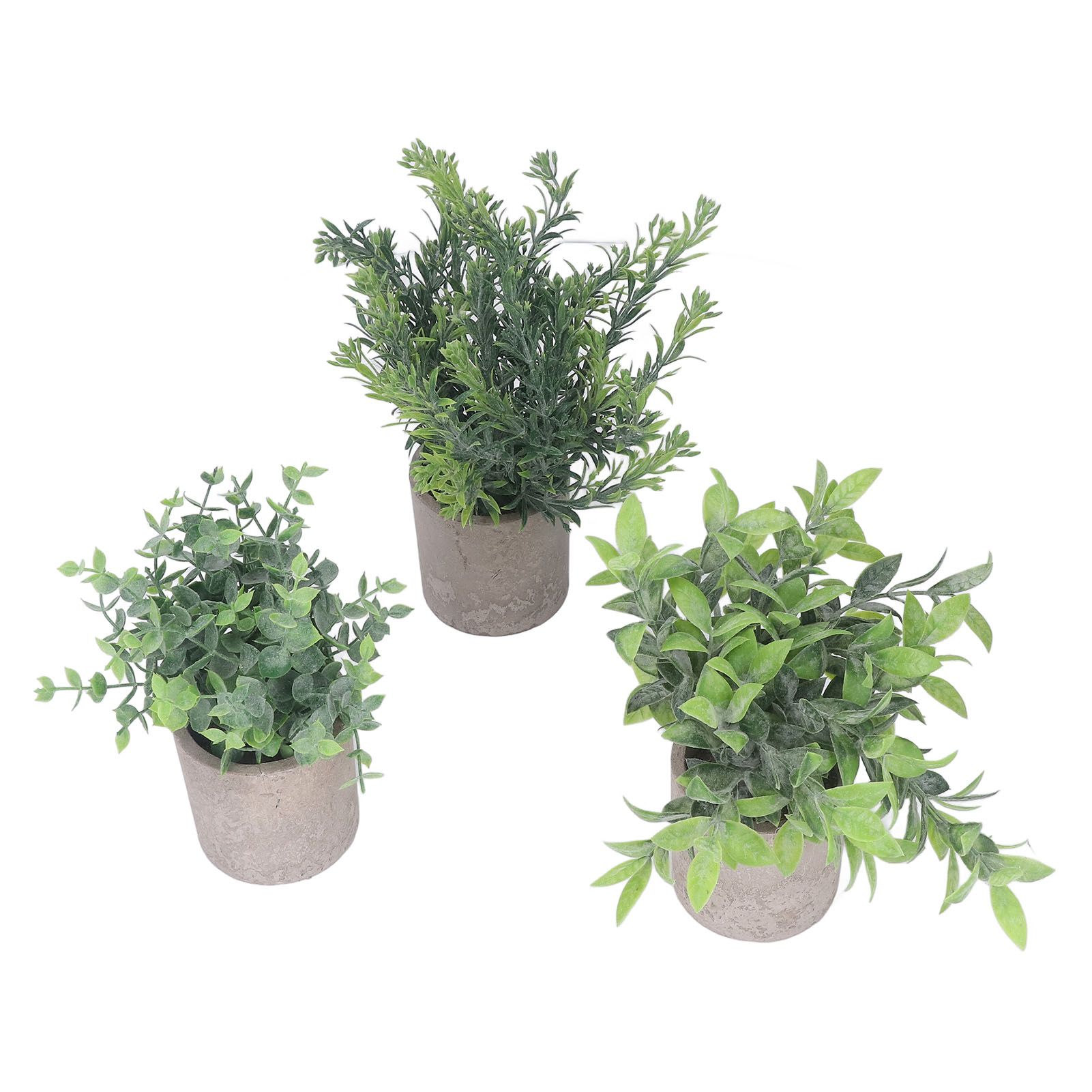 3 Pack Artificial Pot Plant Decorative Fake Faux Potted Eucalyptus Plants for Desktop Office - Image 8