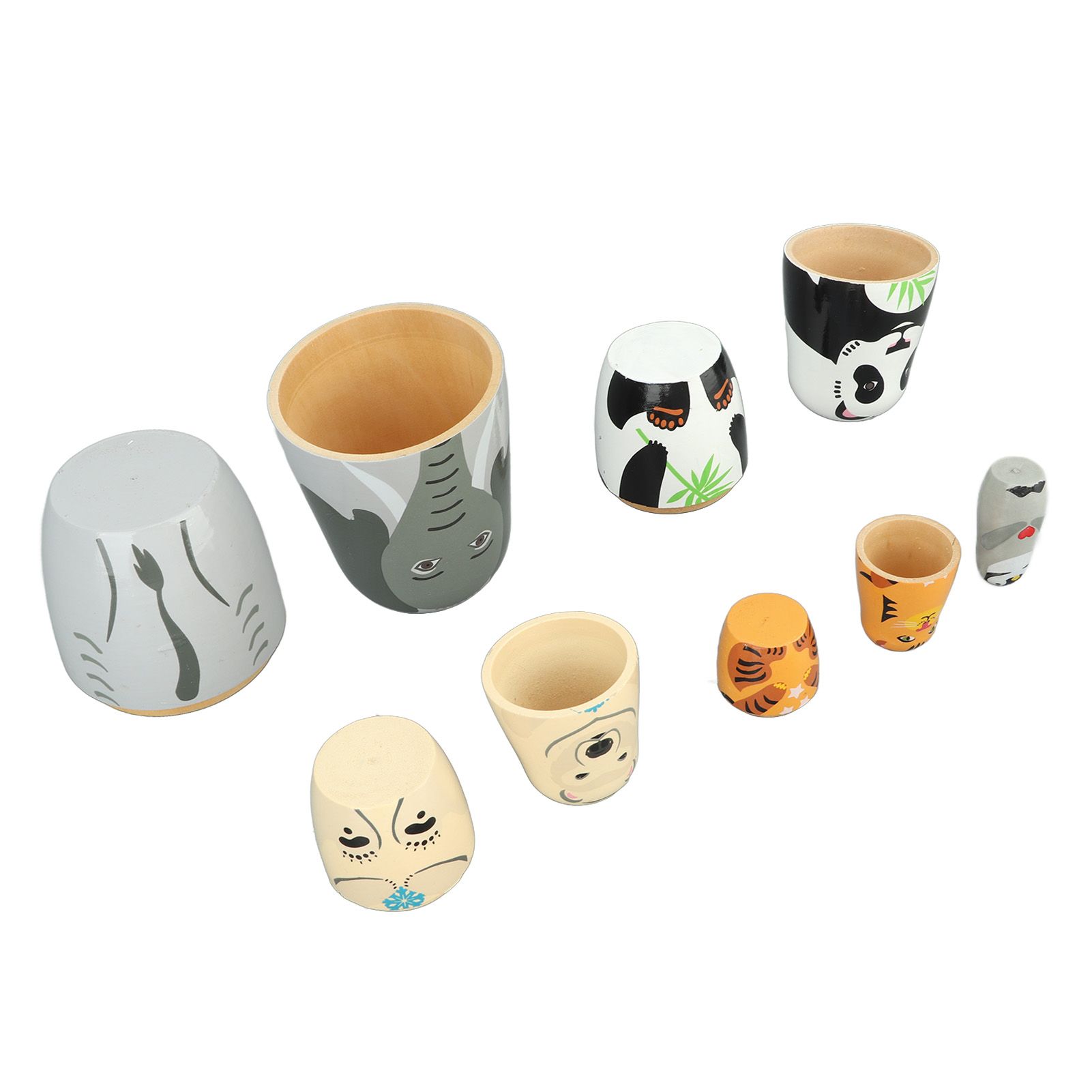 Wooden Animal Nesting Dolls Handcrafted 5 Layer Cute Painted Russian Nesting Dolls Toy Gift for Girls Boys Birthday - Image 2