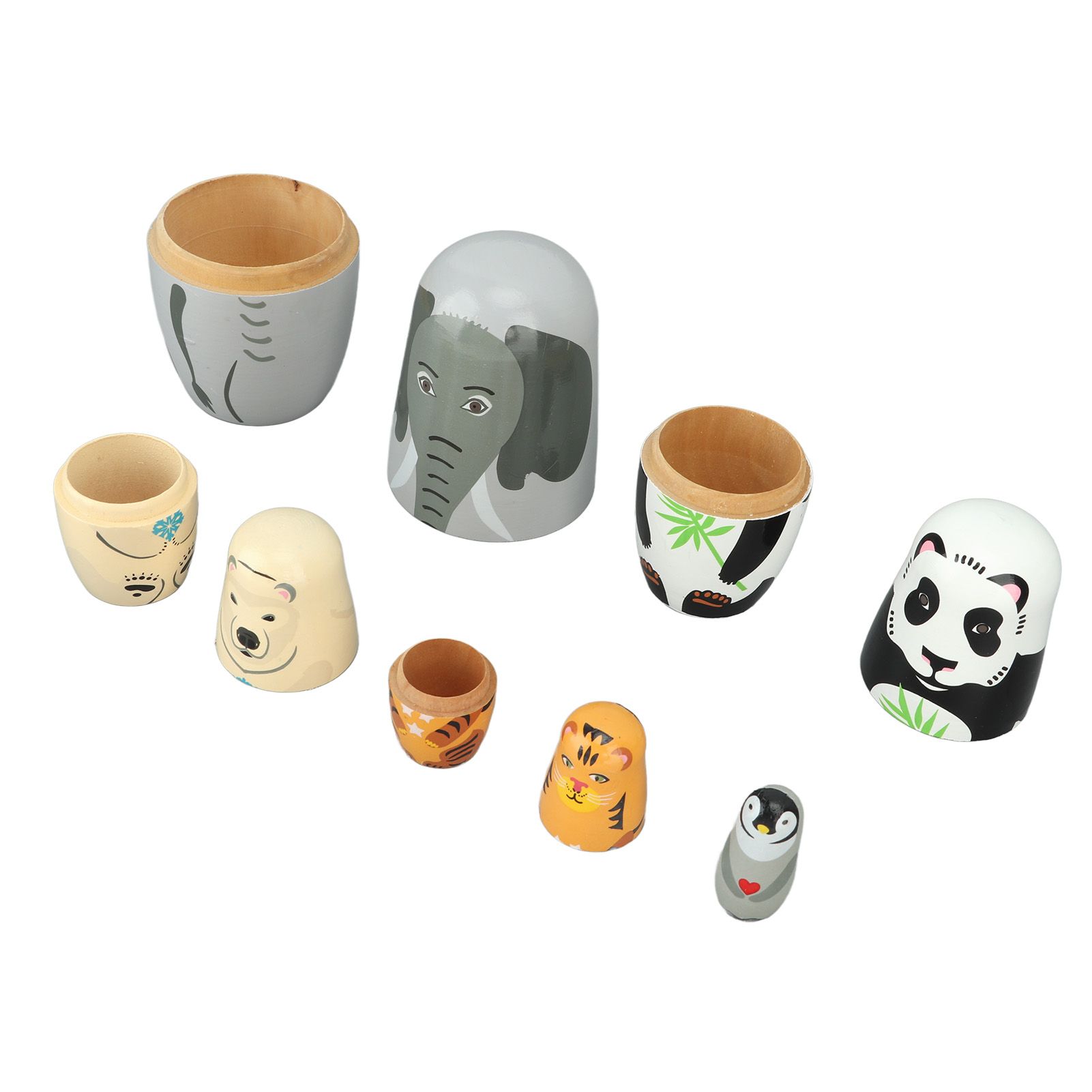 Wooden Animal Nesting Dolls Handcrafted 5 Layer Cute Painted Russian Nesting Dolls Toy Gift for Girls Boys Birthday - Image 5