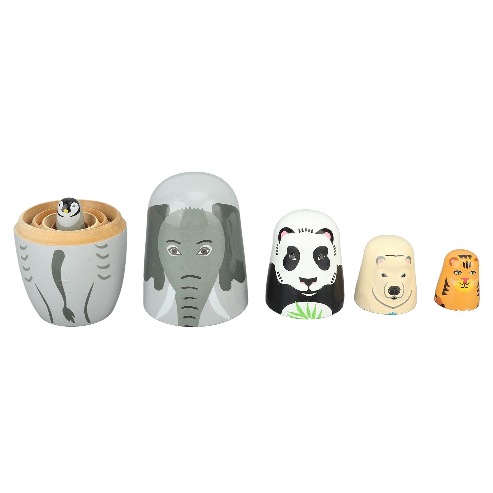 Wooden Animal Nesting Dolls Handcrafted 5 Layer Cute Painted Russian Nesting Dolls Toy Gift for Girls Boys Birthday - Image 7