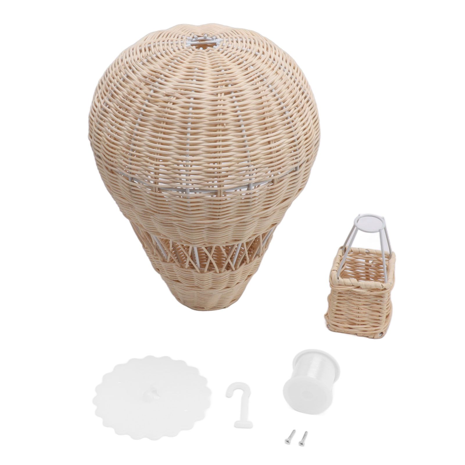 Woven Hot Air Balloon Handcrafted Exquisite Details Rattan Weaving Decoration for Kids Room Party Photo Prop - Image 1