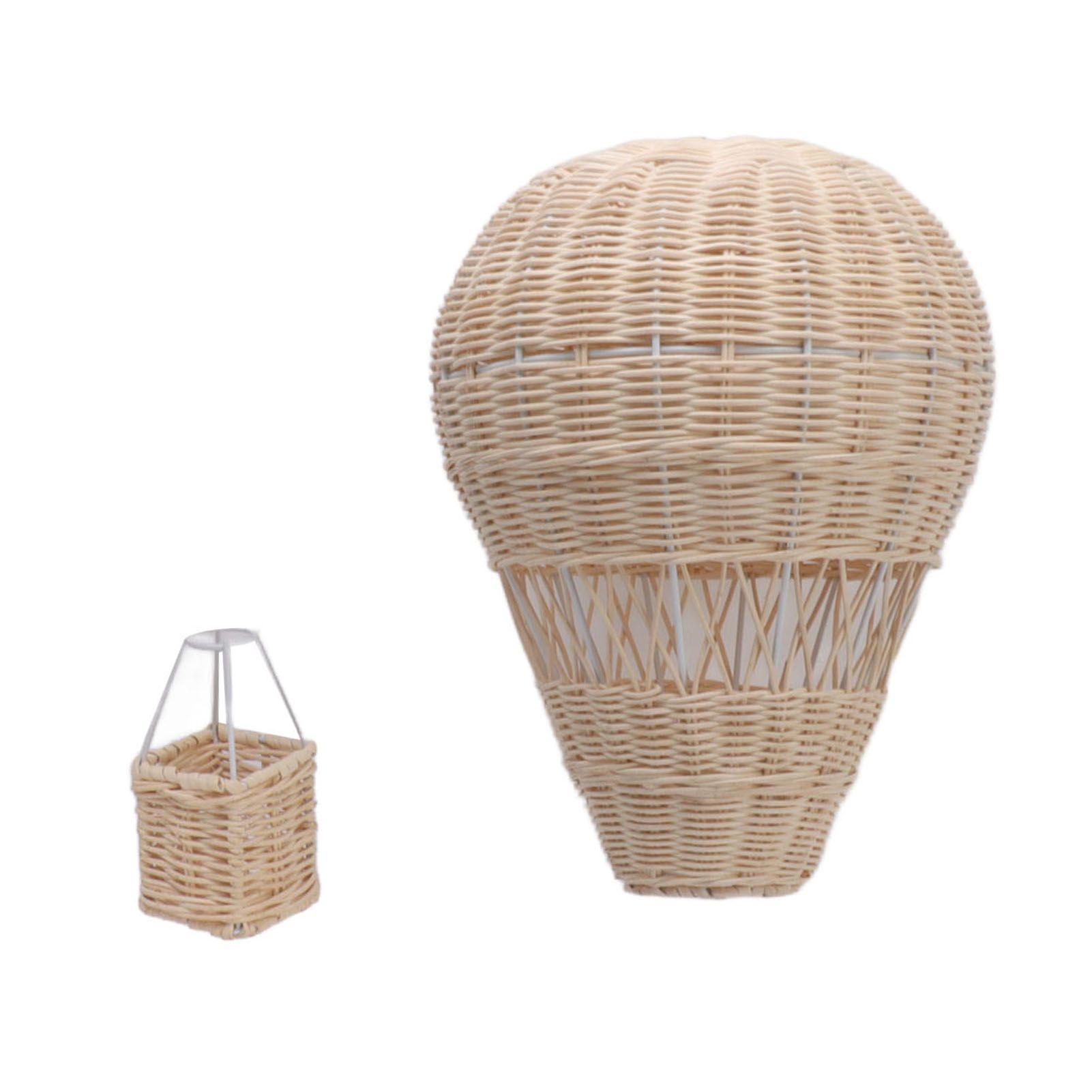 Woven Hot Air Balloon Handcrafted Exquisite Details Rattan Weaving Decoration for Kids Room Party Photo Prop - Image 2