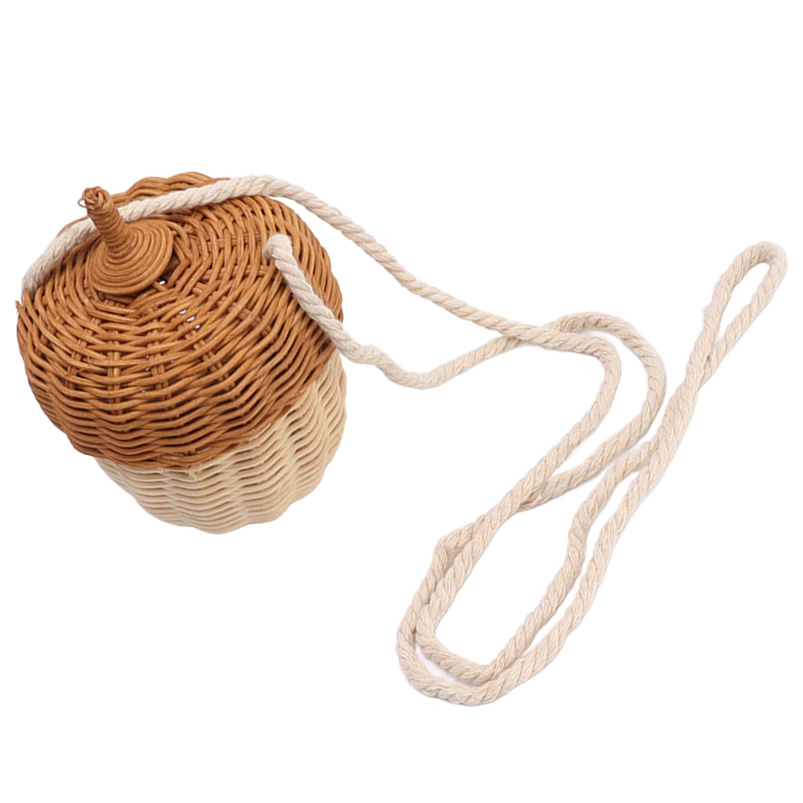 Kids Rattan Storage Basket Hand Woven Decorative Acorn Shaped Basket Bag for Boys Girls Photography Props Small Shoulder Bag - Image 3
