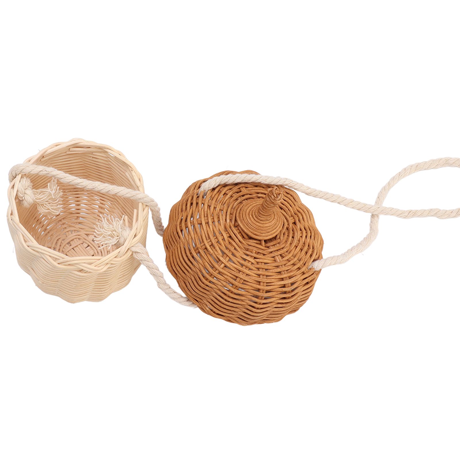 Kids Rattan Storage Basket Hand Woven Decorative Acorn Shaped Basket Bag for Boys Girls Photography Props Small Shoulder Bag - Image 5
