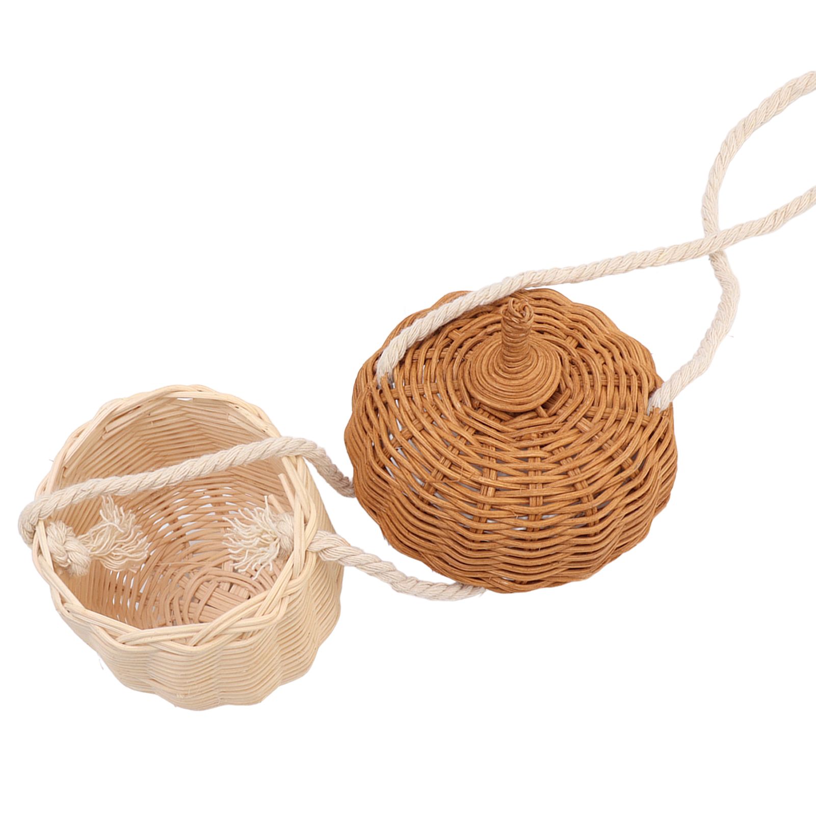 Kids Rattan Storage Basket Hand Woven Decorative Acorn Shaped Basket Bag for Boys Girls Photography Props Small Shoulder Bag - Image 6