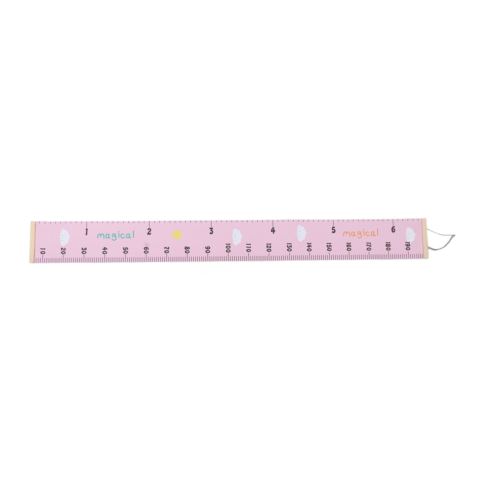 Kids Growth Chart Accurate Baby Height Growth Chart Ruler Removable Canvas Wall Hanging Measurement Chart for Home Pink Cloud - Image 1