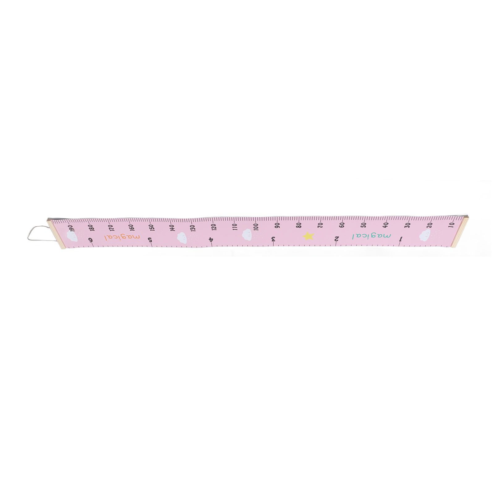 Kids Growth Chart Accurate Baby Height Growth Chart Ruler Removable Canvas Wall Hanging Measurement Chart for Home Pink Cloud - Image 2