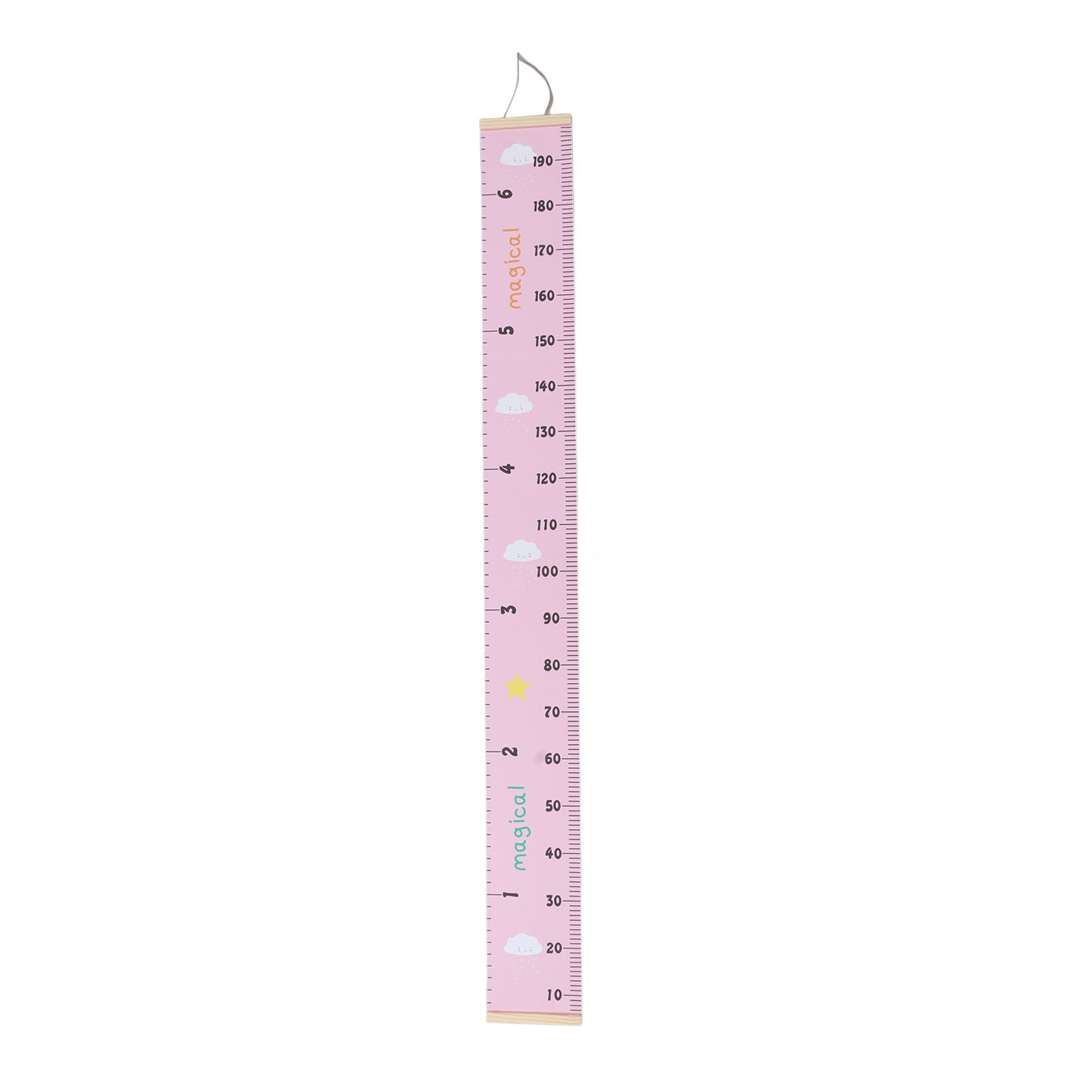 Kids Growth Chart Accurate Baby Height Growth Chart Ruler Removable Canvas Wall Hanging Measurement Chart for Home Pink Cloud - Image 3