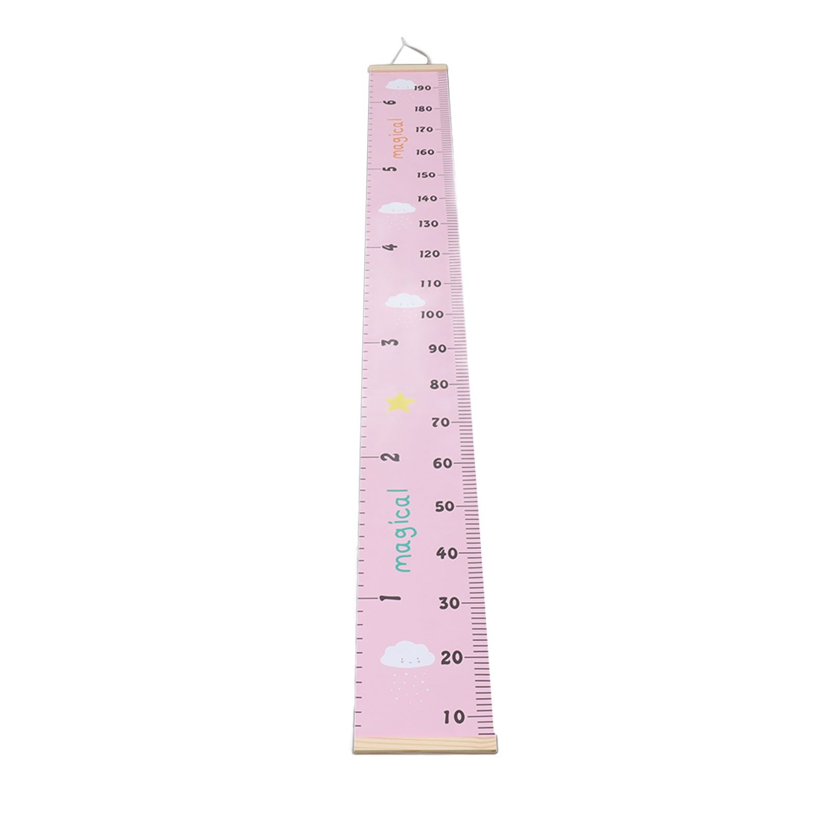 Kids Growth Chart Accurate Baby Height Growth Chart Ruler Removable Canvas Wall Hanging Measurement Chart for Home Pink Cloud - Image 5