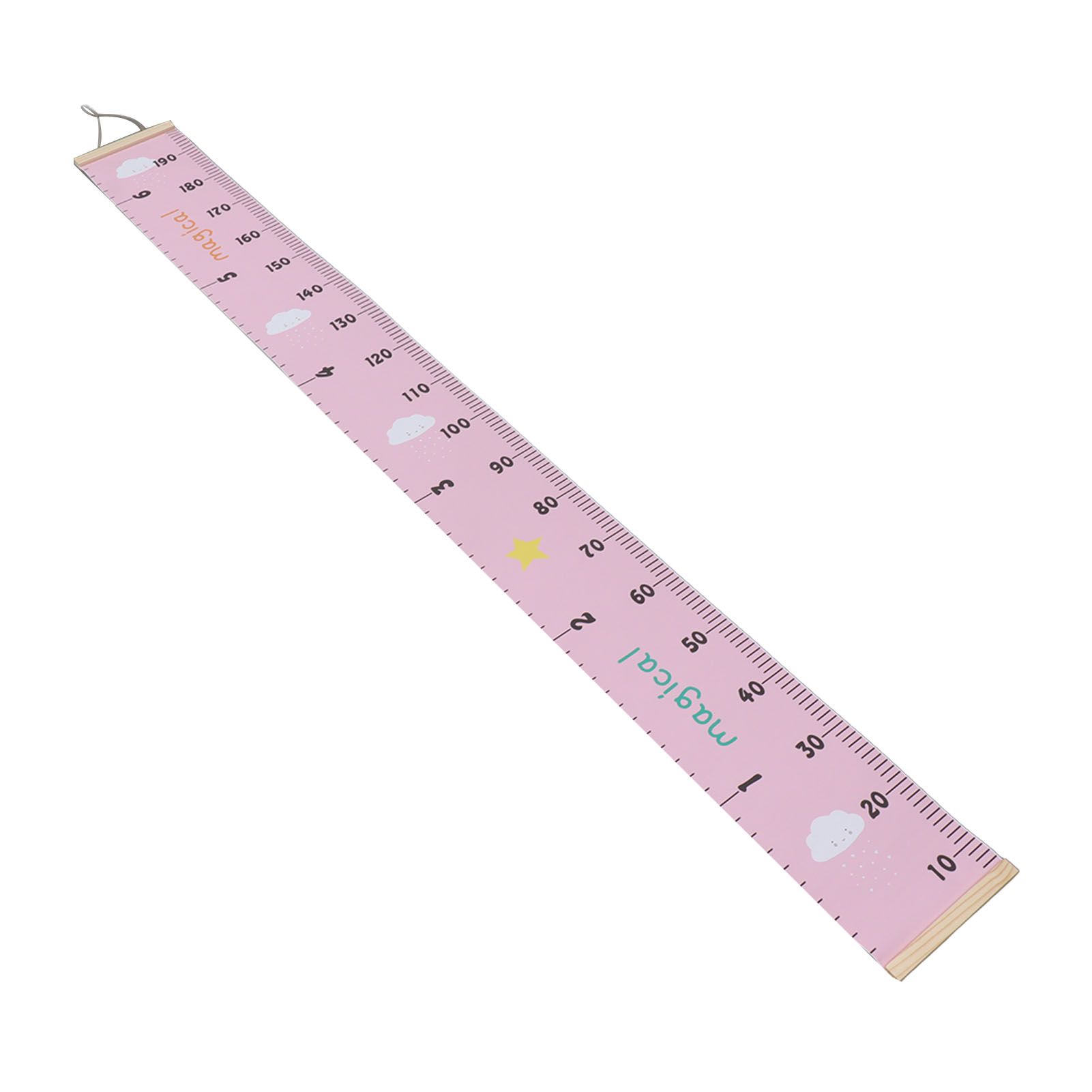 Kids Growth Chart Accurate Baby Height Growth Chart Ruler Removable Canvas Wall Hanging Measurement Chart for Home Pink Cloud - Image 6