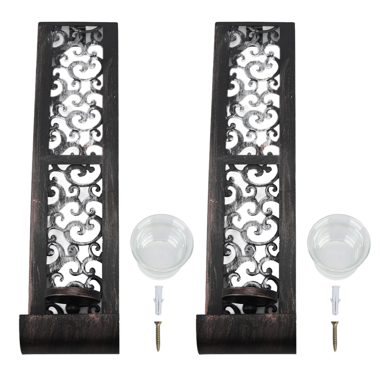 2pcs Wall Candle Holders Exquisite Iron Art Wall Candlestick Durable Antique Candle Scones Wall Decoration for Home Restaurant Office - Image 1
