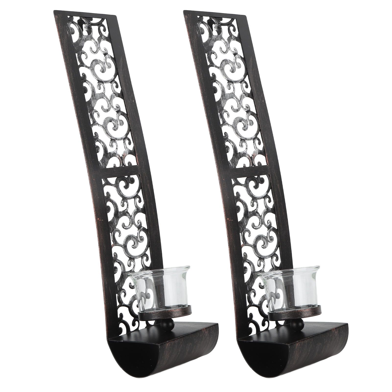 2pcs Wall Candle Holders Exquisite Iron Art Wall Candlestick Durable Antique Candle Scones Wall Decoration for Home Restaurant Office - Image 2