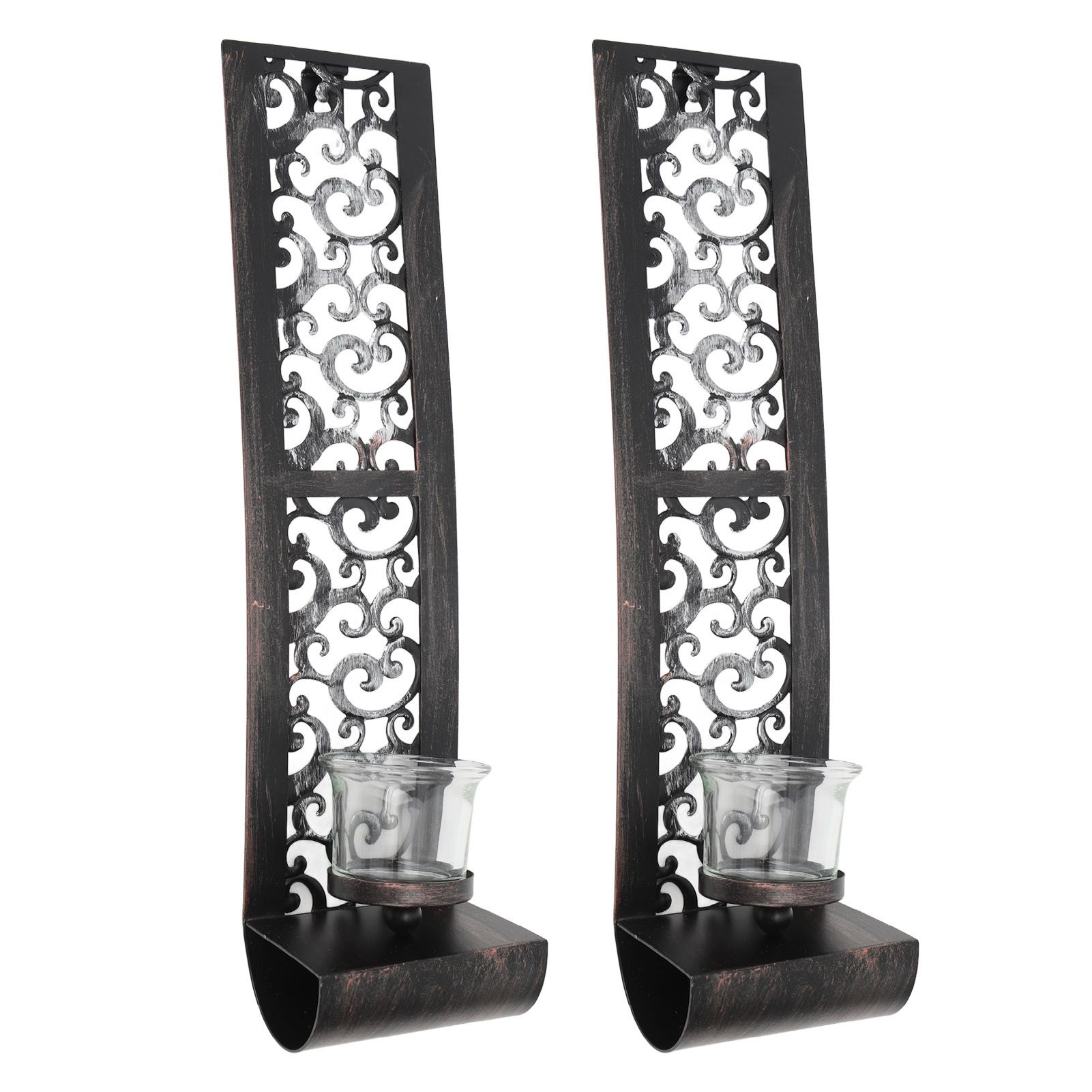 2pcs Wall Candle Holders Exquisite Iron Art Wall Candlestick Durable Antique Candle Scones Wall Decoration for Home Restaurant Office - Image 3