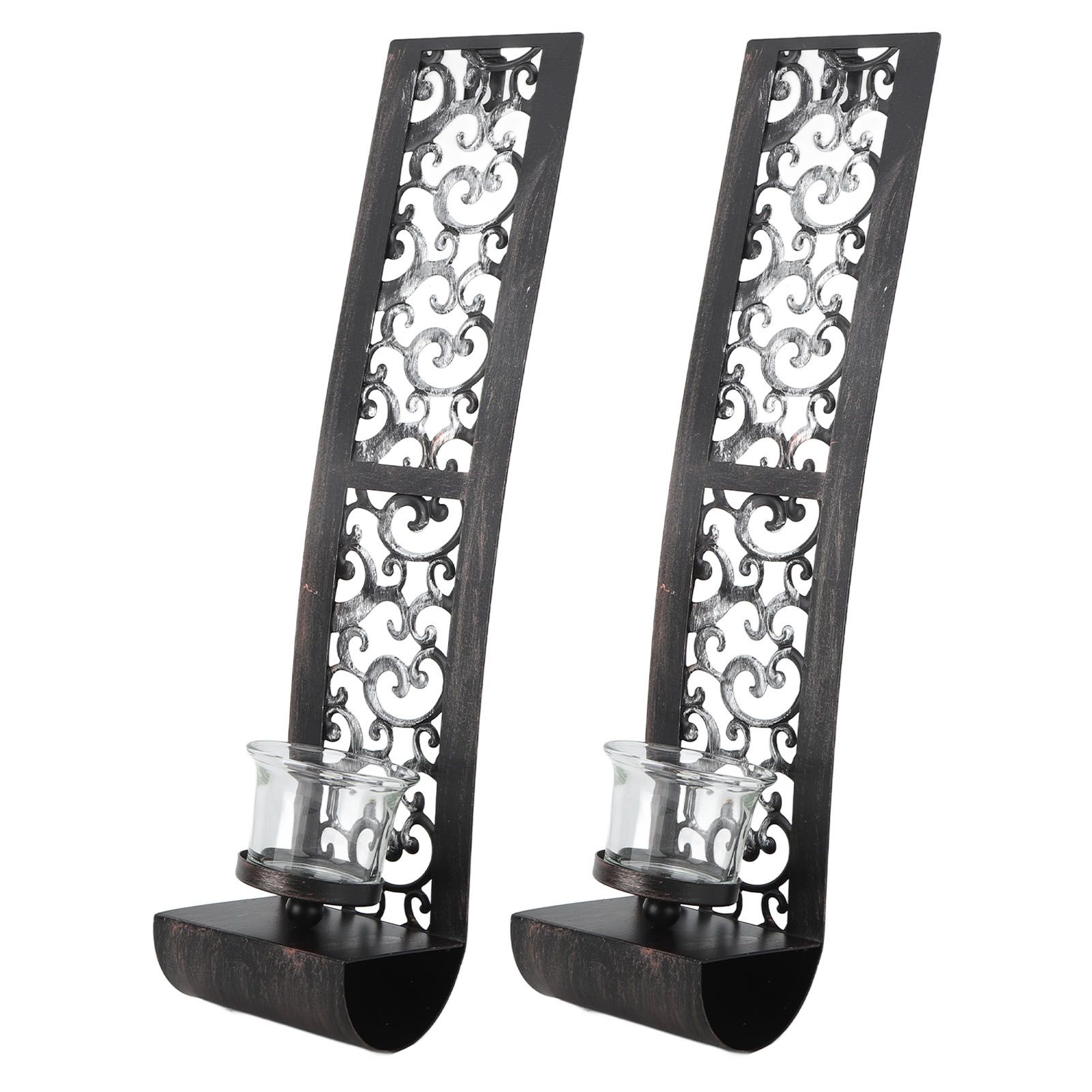 2pcs Wall Candle Holders Exquisite Iron Art Wall Candlestick Durable Antique Candle Scones Wall Decoration for Home Restaurant Office - Image 5