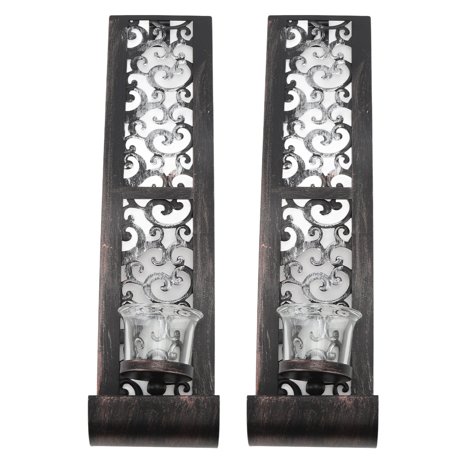 2pcs Wall Candle Holders Exquisite Iron Art Wall Candlestick Durable Antique Candle Scones Wall Decoration for Home Restaurant Office - Image 6