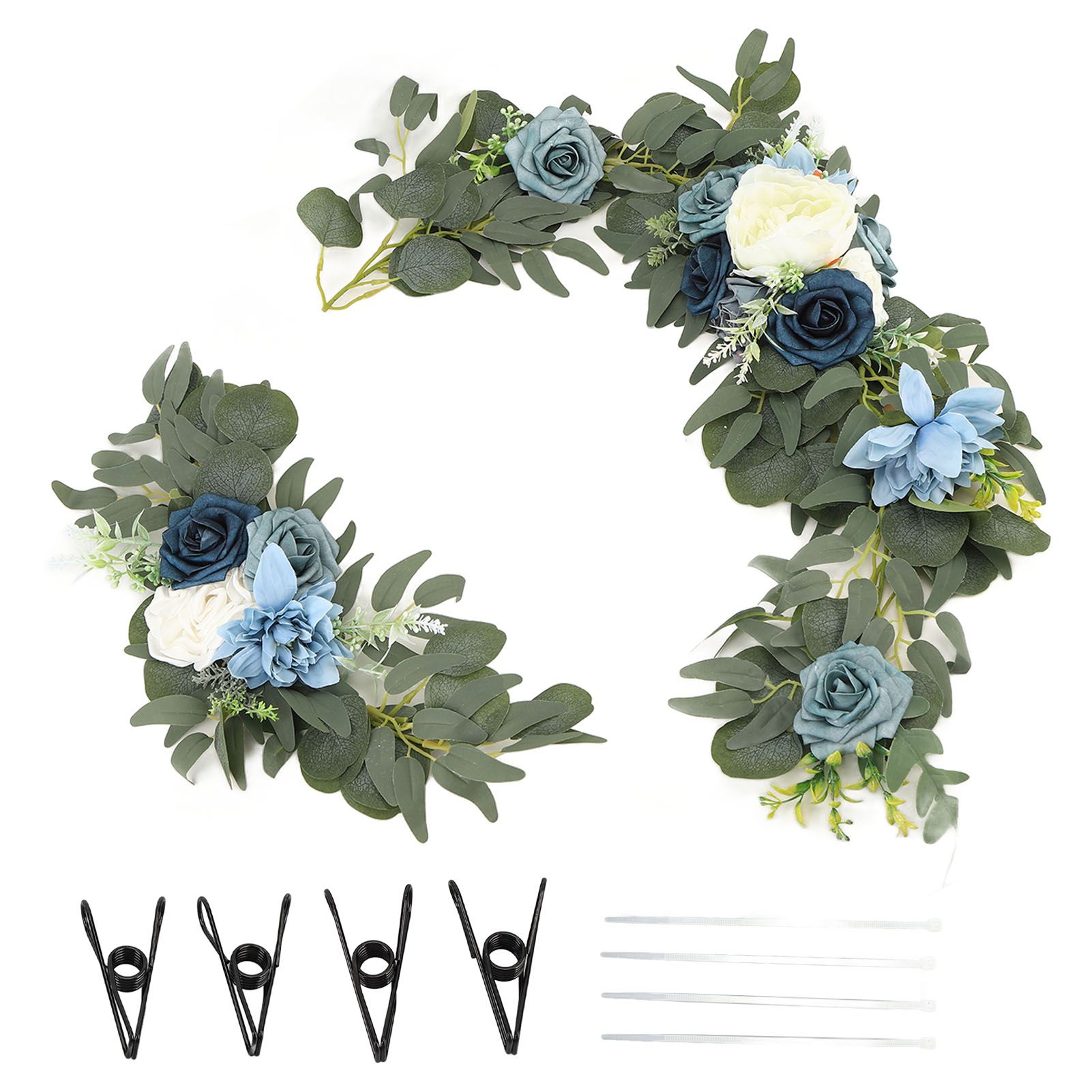Faux Flower Swag Set Artificial Flower Arch Decor Wedding Welcome Reception Ceremony Signs Decorations 18058-HL - Image 1
