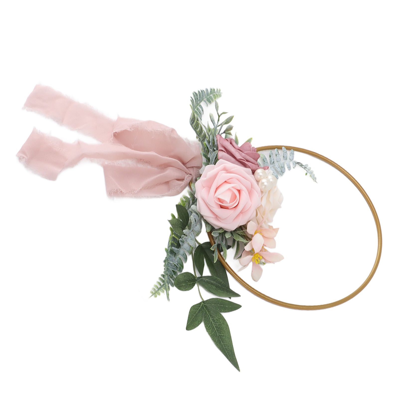 Artificial Succulents Wreath Iron Foam Greenery Wreath Portable Bridal Wreath for Wedding Celebration A - Image 3