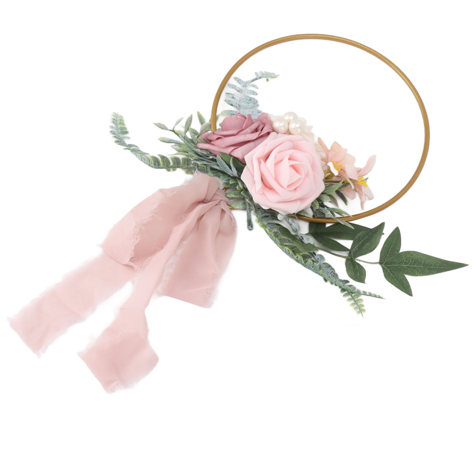 Artificial Succulents Wreath Iron Foam Greenery Wreath Portable Bridal Wreath for Wedding Celebration A - Image 4