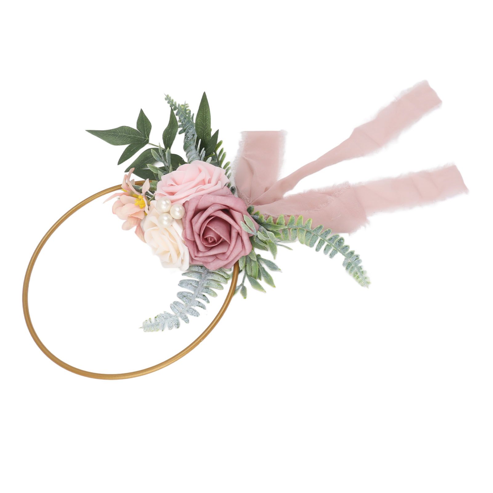 Artificial Succulents Wreath Iron Foam Greenery Wreath Portable Bridal Wreath for Wedding Celebration A - Image 5