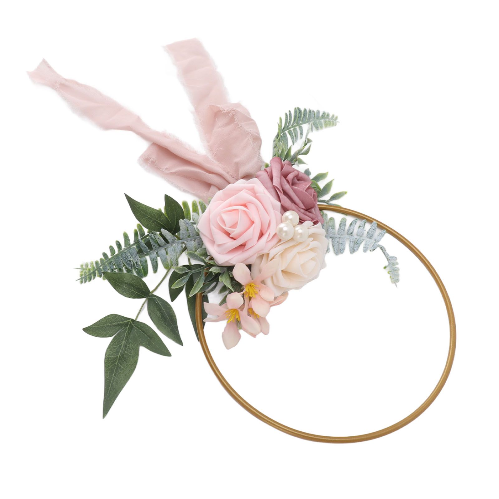 Artificial Succulents Wreath Iron Foam Greenery Wreath Portable Bridal Wreath for Wedding Celebration A - Image 6