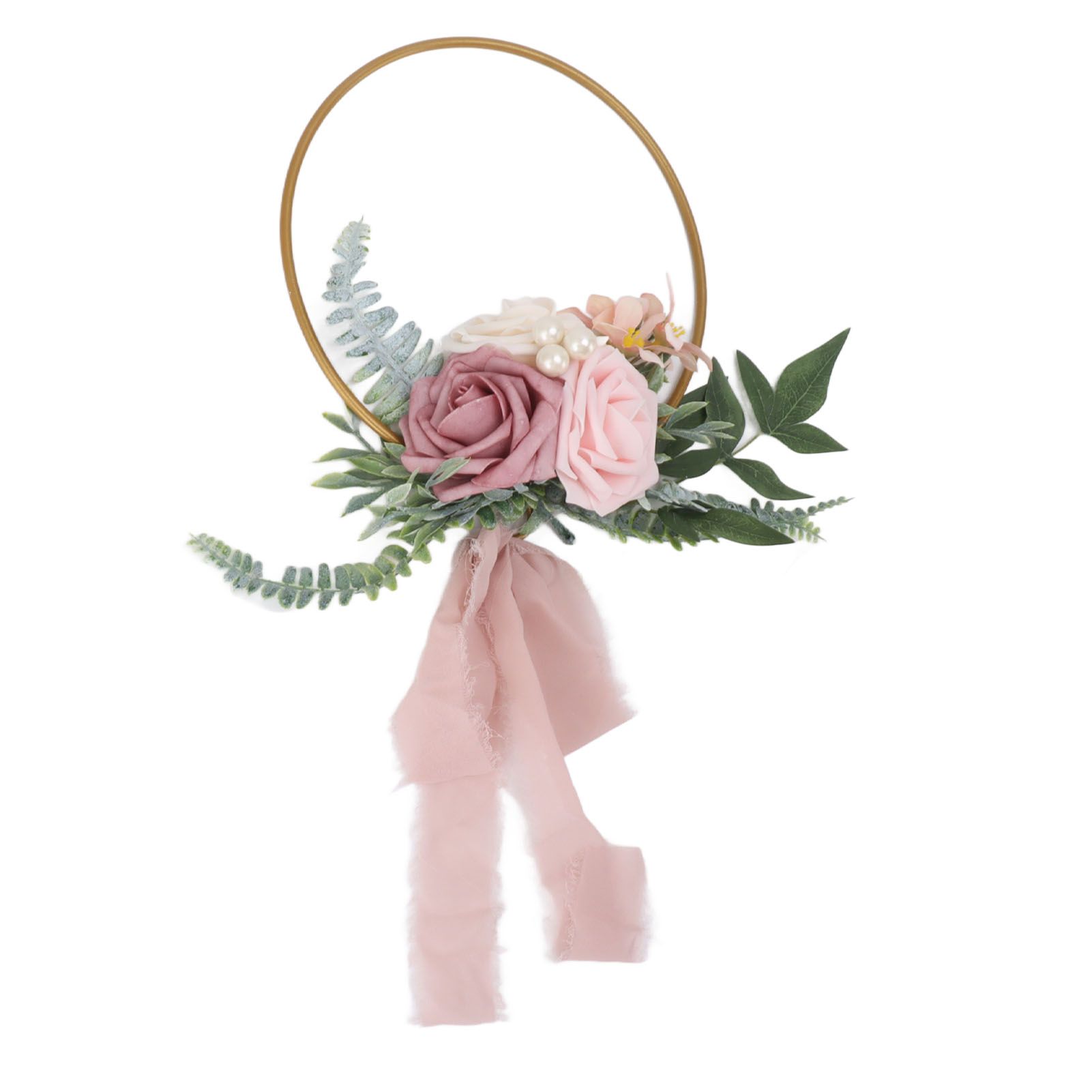 Artificial Succulents Wreath Iron Foam Greenery Wreath Portable Bridal Wreath for Wedding Celebration A - Image 7