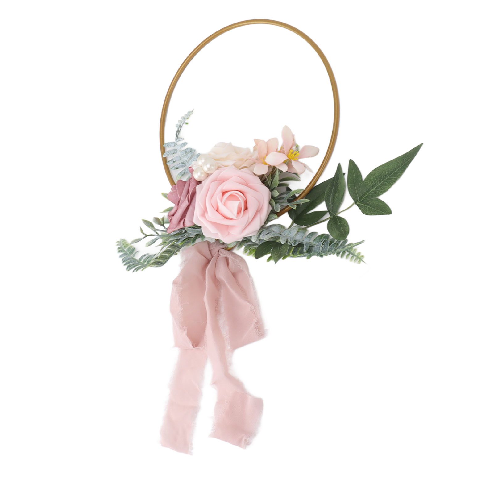 Artificial Succulents Wreath Iron Foam Greenery Wreath Portable Bridal Wreath for Wedding Celebration A - Image 8